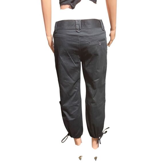 Pulp Black women's mid-rise casual cargo cropped trousers L - Picture 4 of 5